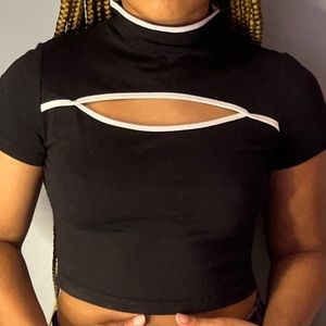 SHEIN Black & White Crop Top